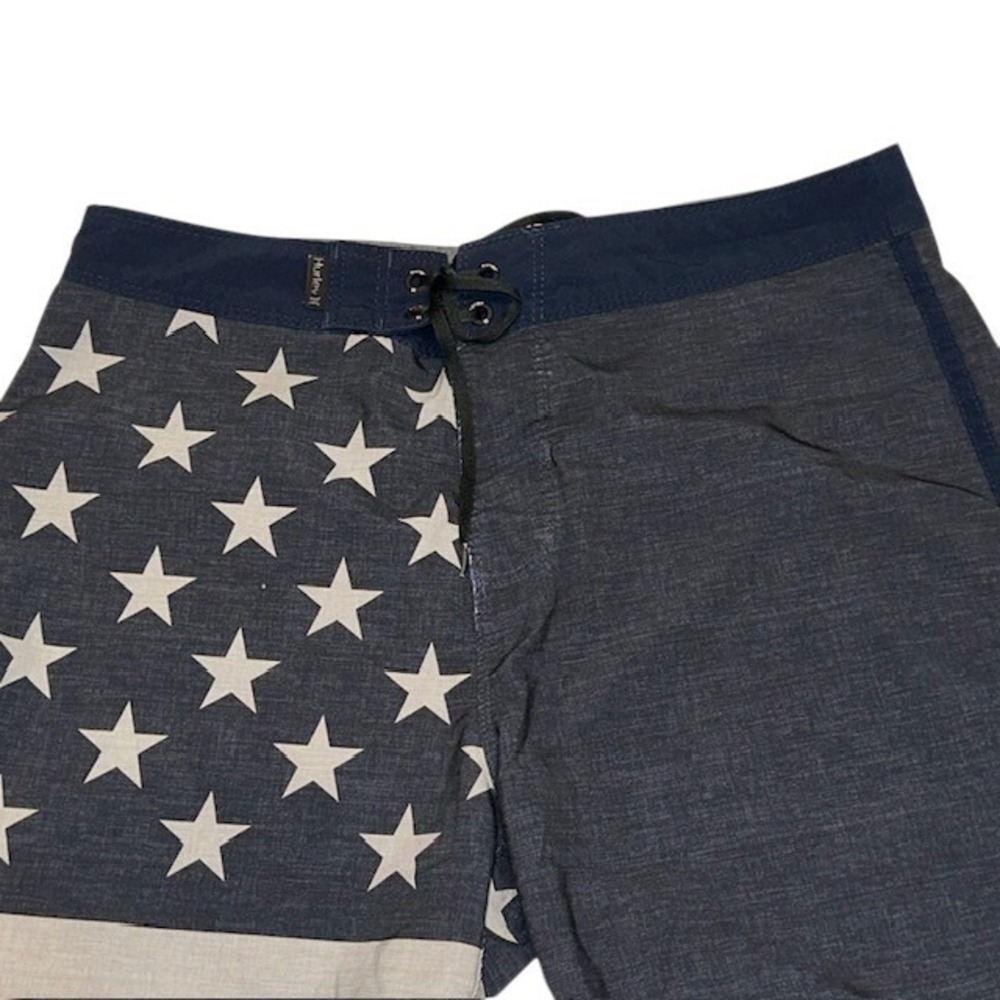 Men's Hurley Phantom Board Shorts Size 29 Gotham Grey Charcoal Patriot USA Flag - Picture 9 of 14